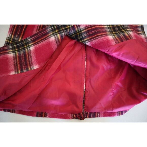 AQUA 81720 Women's Sz Medium Pink Plaid Duster Trench Coat - Picture 5 of 9